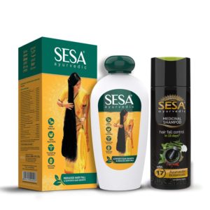 Sesa Ayurvedic Medicinal Hair Care Kit for Hair Fall Control and Hair Growth _ Ayurvedic Hair Oil - 200ml & Medicinal Shampoo - 200ml-0