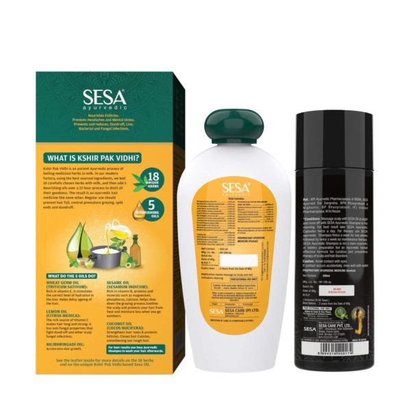 Sesa Ayurvedic Medicinal Hair Care Kit for Hair Fall Control and Hair Growth _ Ayurvedic Hair Oil - 200ml & Medicinal Shampoo - 200ml-1