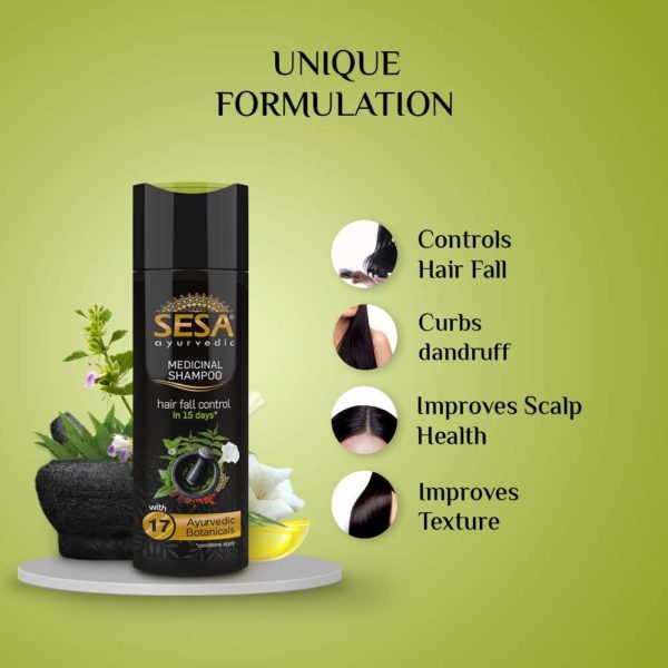 Sesa Ayurvedic Medicinal Hair Care Kit for Hair Fall Control and Hair Growth _ Ayurvedic Hair Oil - 200ml & Medicinal Shampoo - 200ml-5
